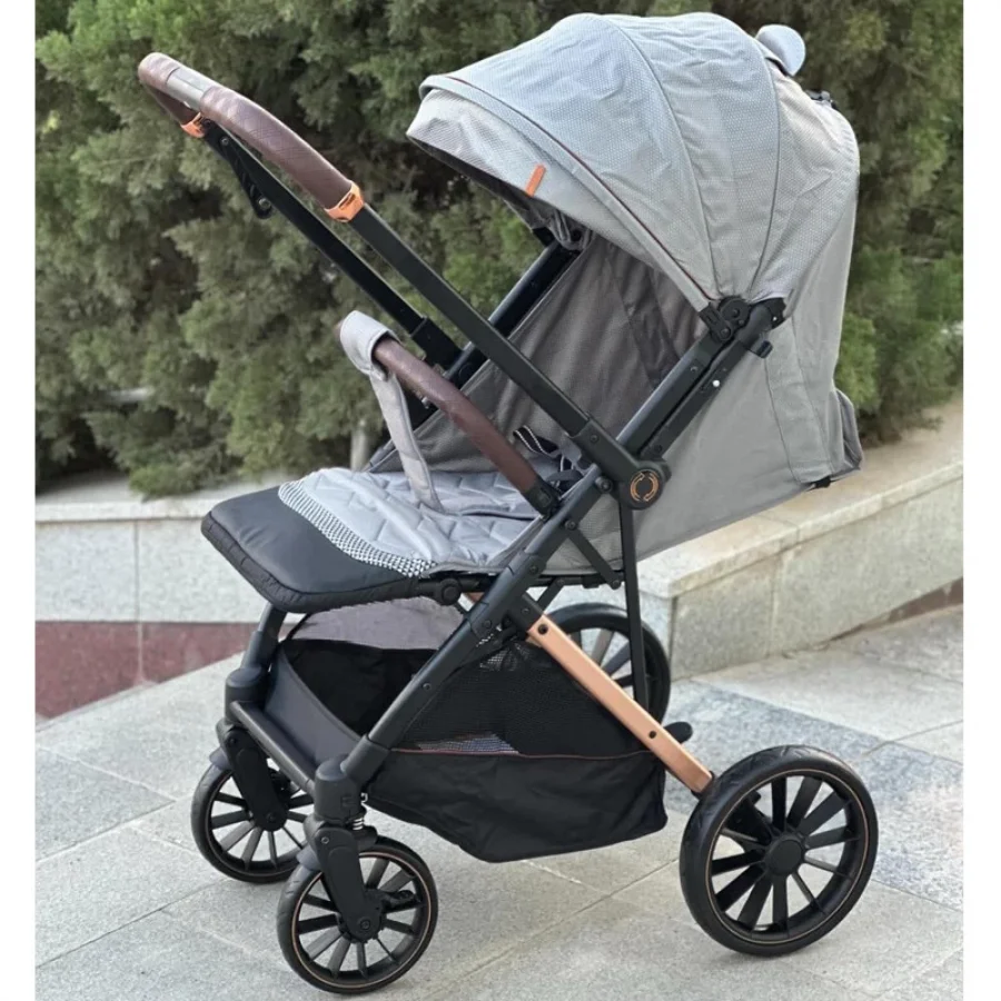 Luxmom Çift Yönlü Kabin Boy Bebek Arabası - Gri