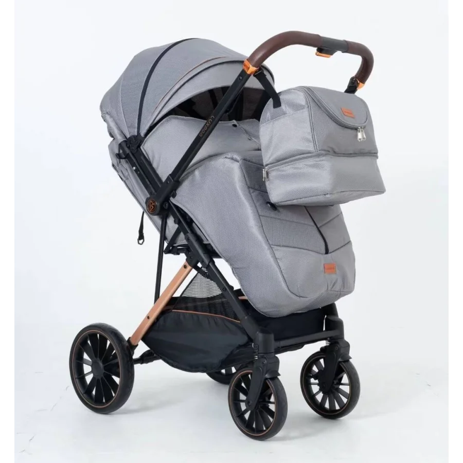 Luxmom Çift Yönlü Kabin Boy Bebek Arabası - Gri