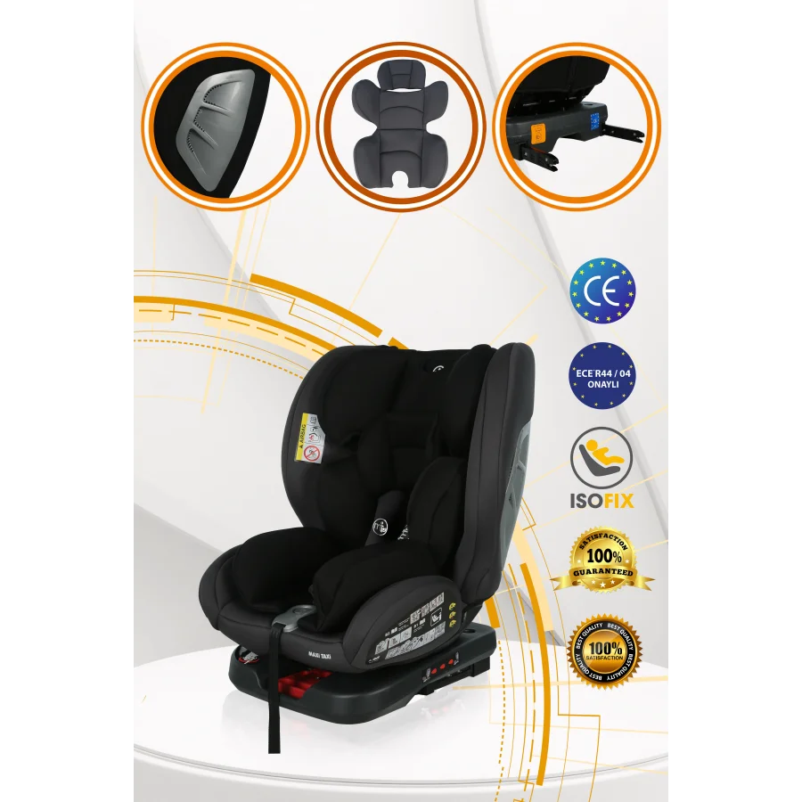 Maxi Taxi Safe Travel 0-36 kg 360 dönebilen İsofix Oto Koltuğu Gri/Siyah