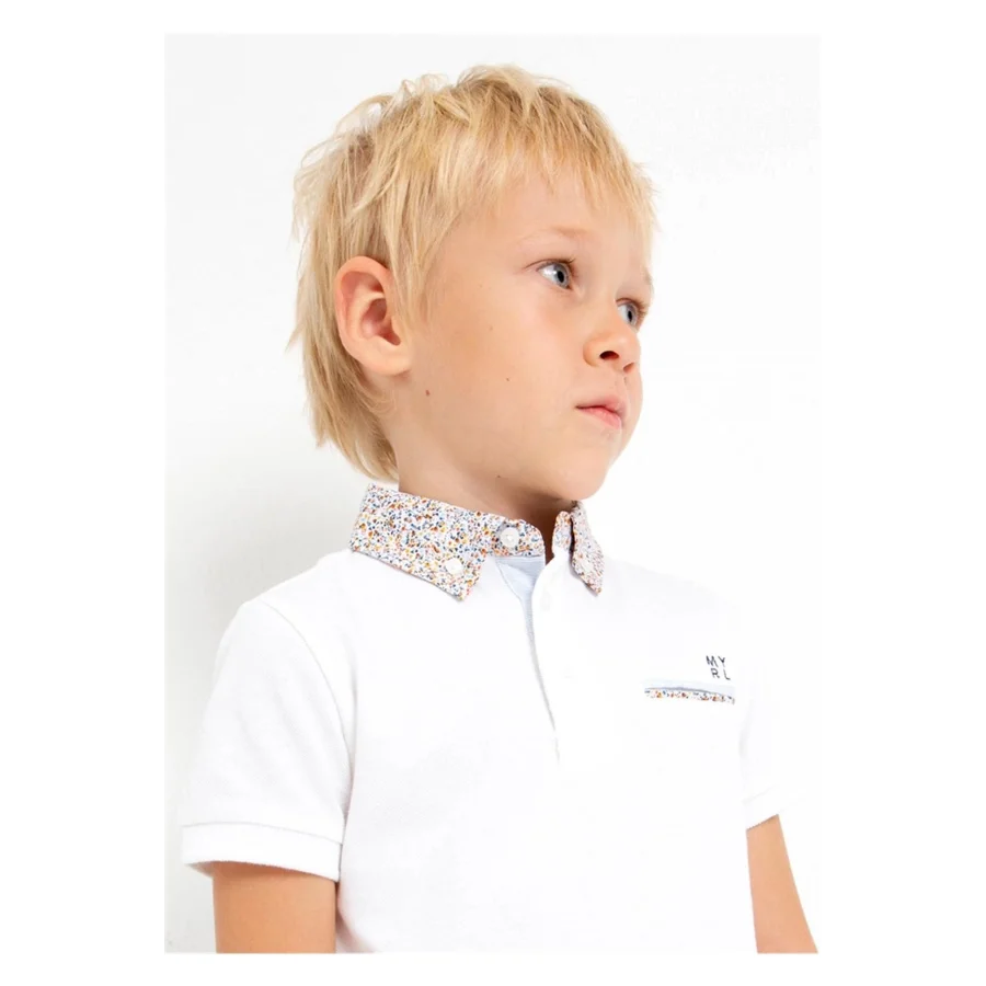 Mayoral Erkek Çocuk Polo Yaka T-shirt Beyaz 3152