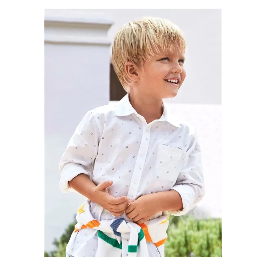 Mayoral Erkek Çocuk Uzun Kollu Gömlek Beyaz 3124