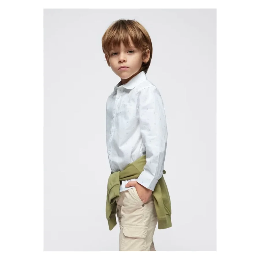 Mayoral Erkek Çocuk Uzun Kollu Gömlek Beyaz 3124