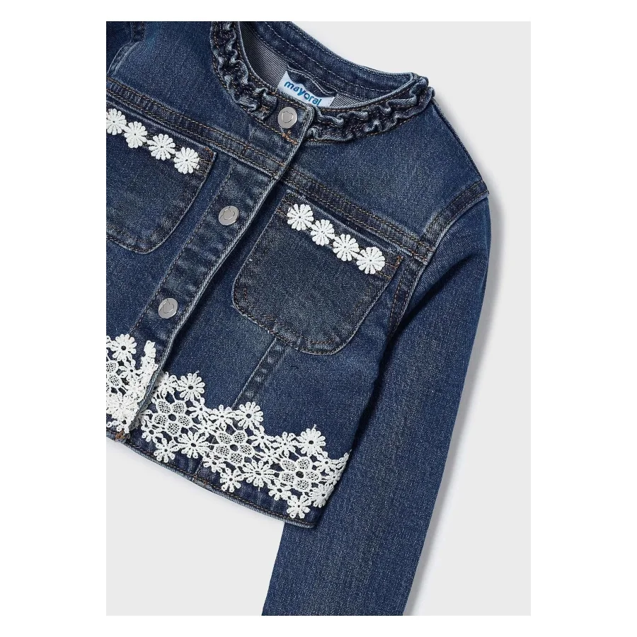 Mayoral Kız Çocuk Nakışlı Kot Ceket