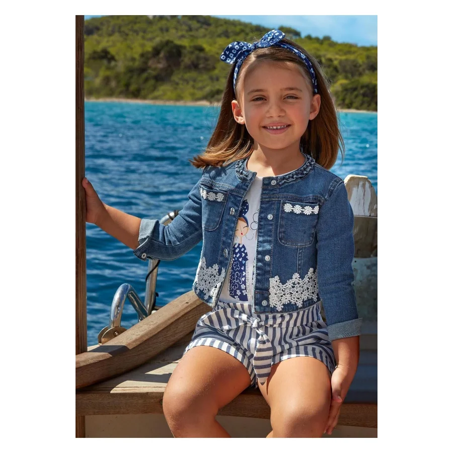 Mayoral Kız Çocuk Nakışlı Kot Ceket