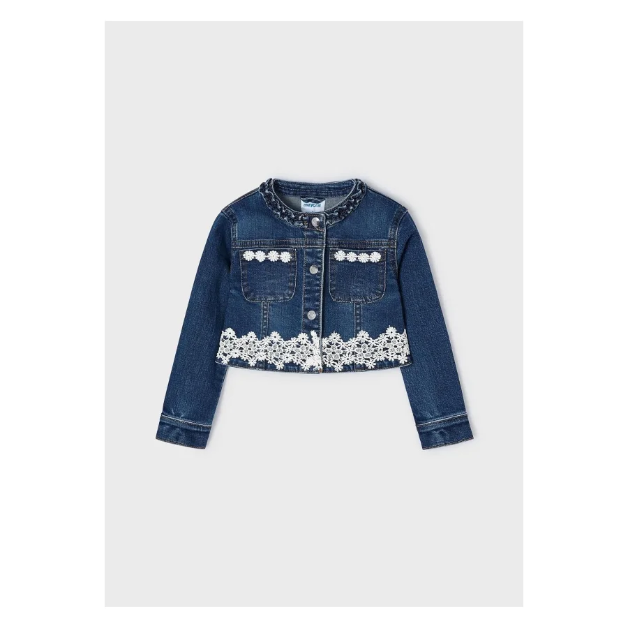 Mayoral Kız Çocuk Nakışlı Kot Ceket