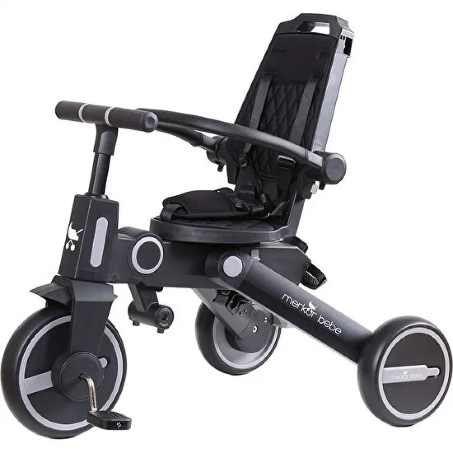 Merkür Bebe Falky Üç Tekerlekli Bebek ve Çocuk Bisikleti Siyah