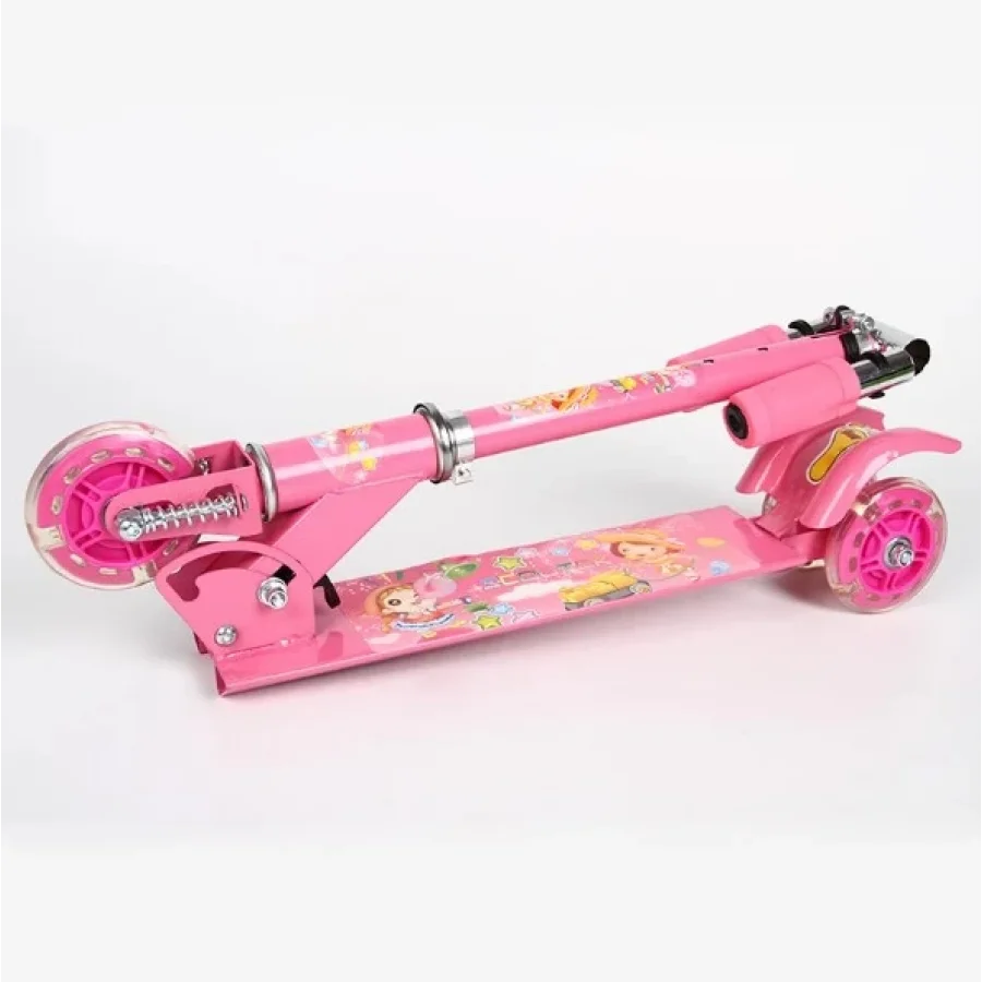 Metal Katlanır 3 Tekerlekli Işıklı Tekerlekli Çocuk Scooter