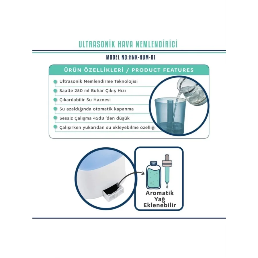 Nimomed Nimo Ultrasonik Oda Hava Nemlendiricisi Buhar Makinesi