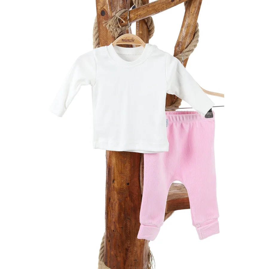 Papyonlu Peluş Pelerin 3lü Kız Çocuk Takım Pembe