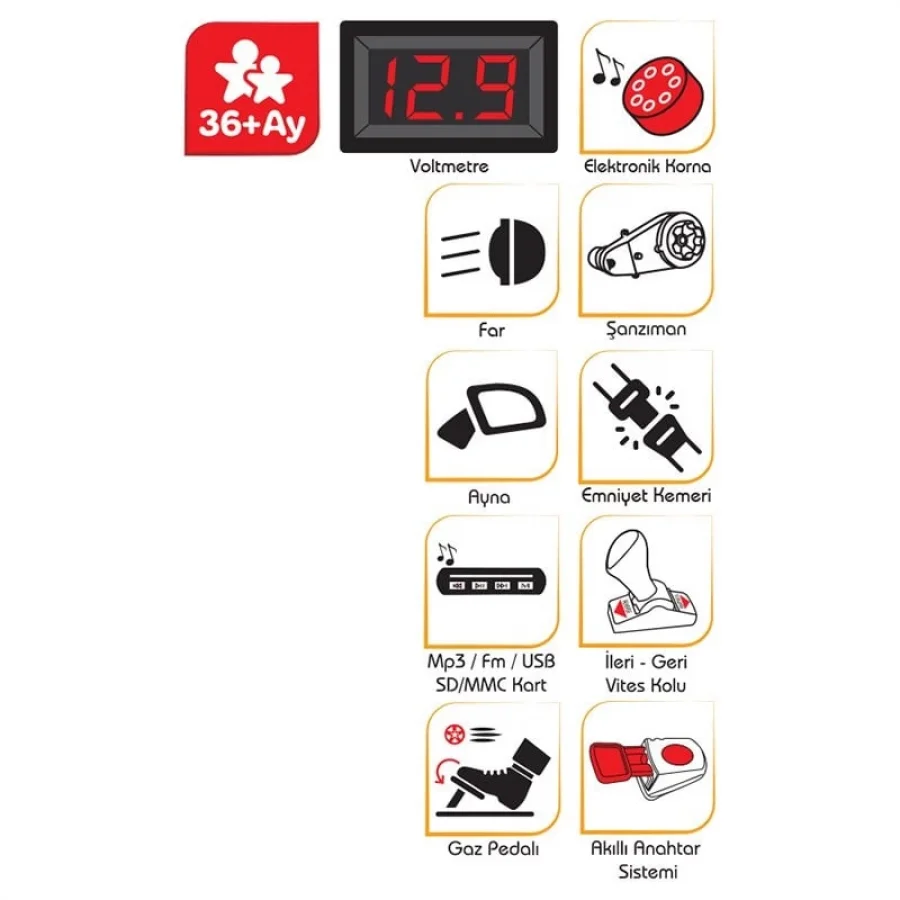 Pilsan Attack 12V Uzaktan Kumandalı Çift Kişilik Akülü Araba