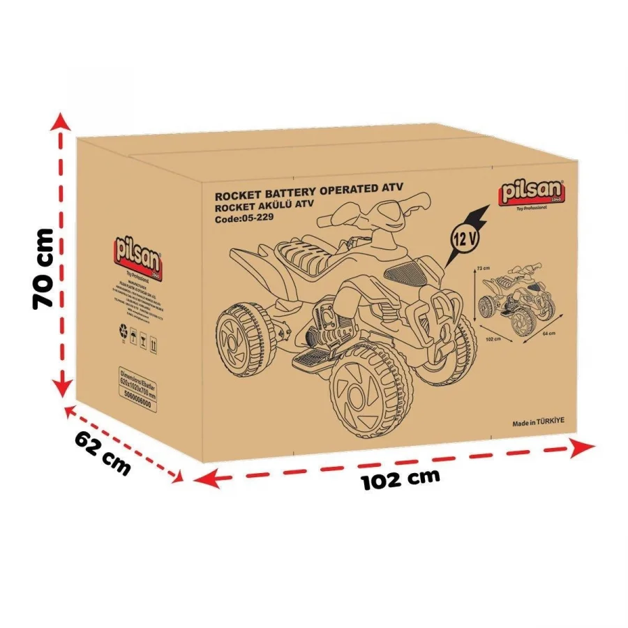 Pilsan Rocket Akülü Atv 12 V Kırmızı