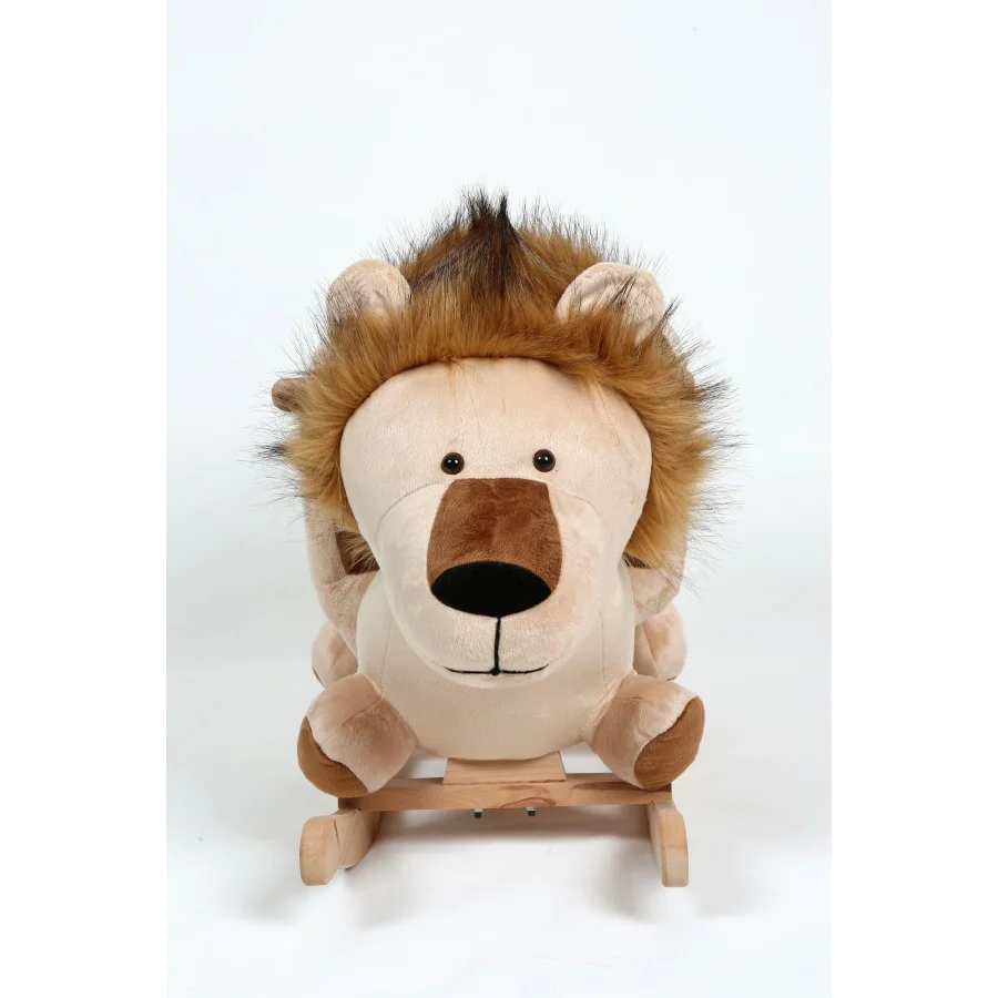 Sallanan Ahşap Ayaklı Peluş Aslan Koltuk