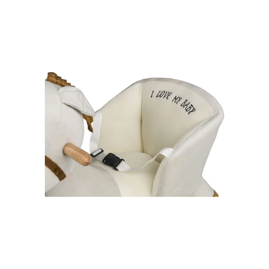 Sallanan Ahşap Ayaklı Peluş Eşek Çocuk Koltuğu