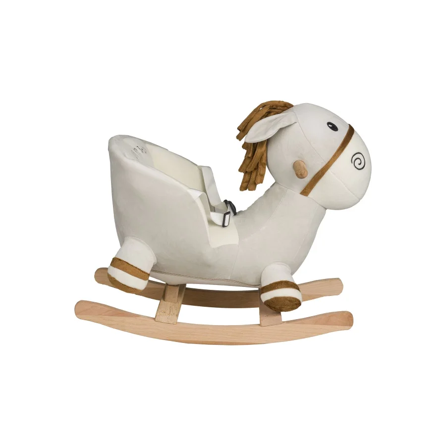 Sallanan Ahşap Ayaklı Peluş Eşek Çocuk Koltuğu