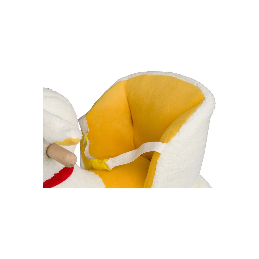 Sallanan Ahşap Ayaklı Peluş Kuzu Koltuk