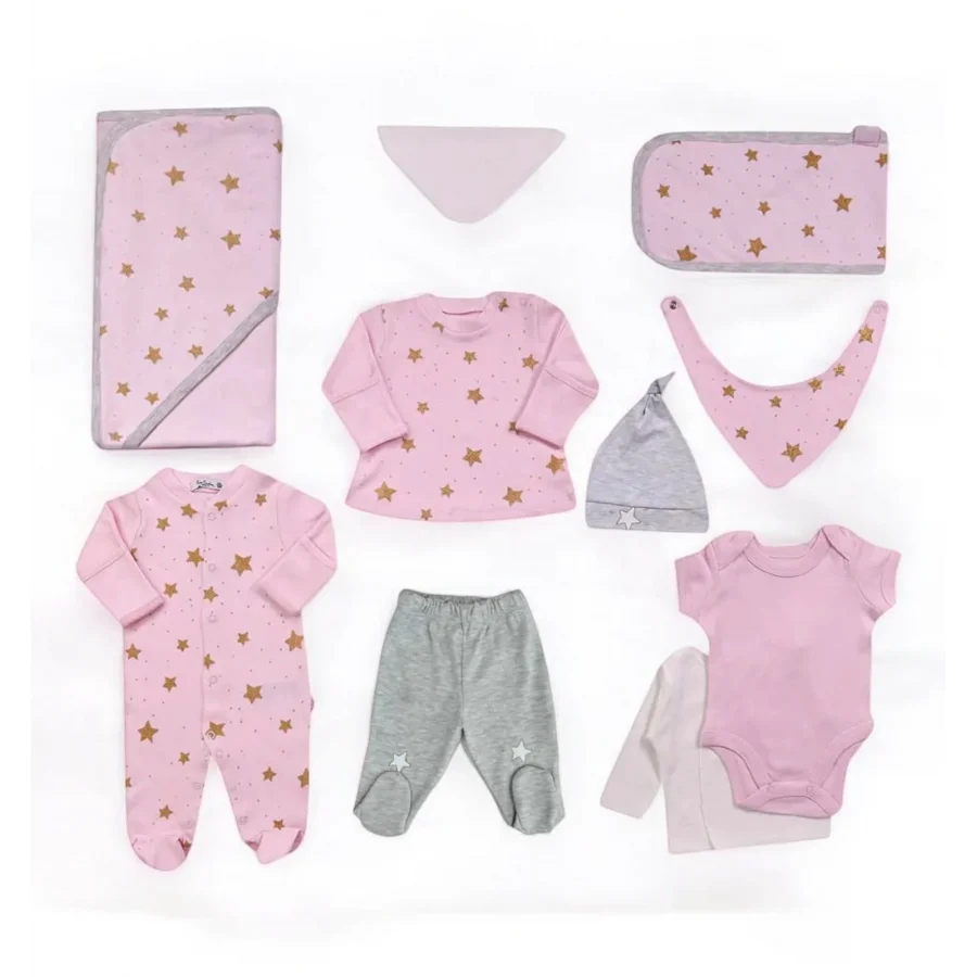 Şanbebe Kız Bebek Organik Pamuk Yeni Doğan Hastane Çıkış Seti