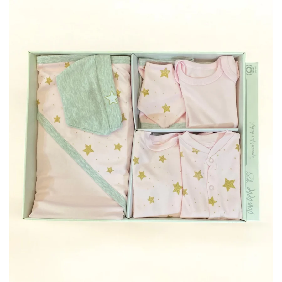 Şanbebe Kız Bebek Organik Pamuk Yeni Doğan Hastane Çıkış Seti