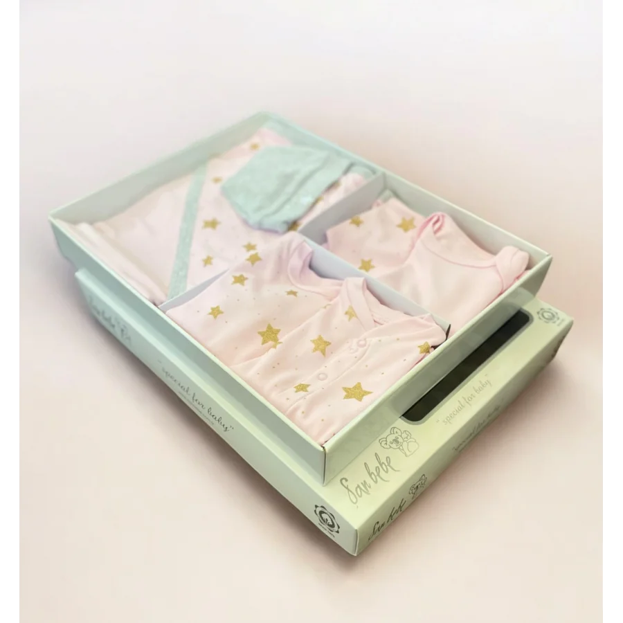 Şanbebe Kız Bebek Organik Pamuk Yeni Doğan Hastane Çıkış Seti