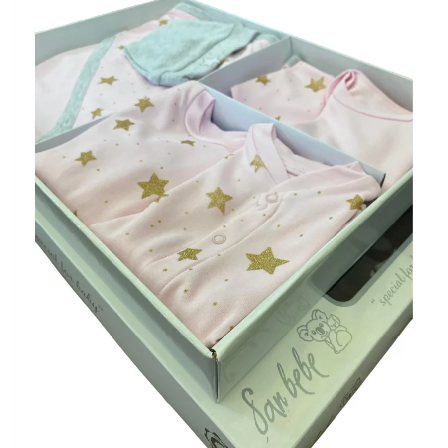 Şanbebe Kız Bebek Organik Pamuk Yeni Doğan Hastane Çıkış Seti