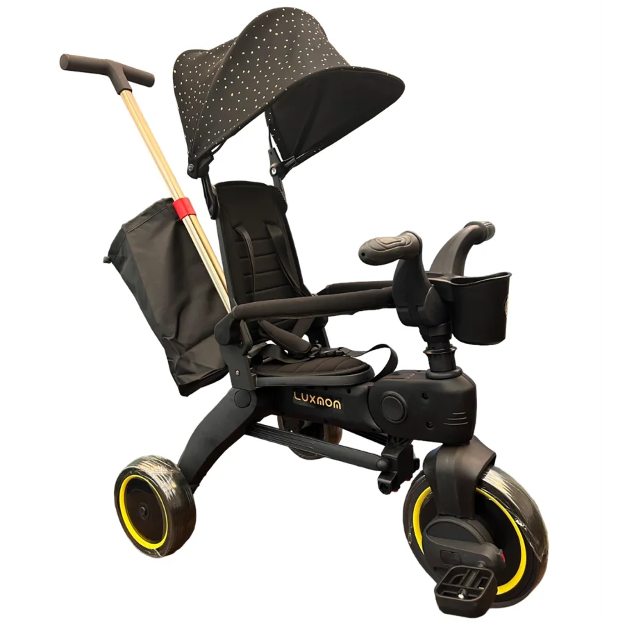 Taşınabilir 4ü 1 Arada Katlanabilir İtmeli Üç Tekerlekli Bisiklet - Gold Edition