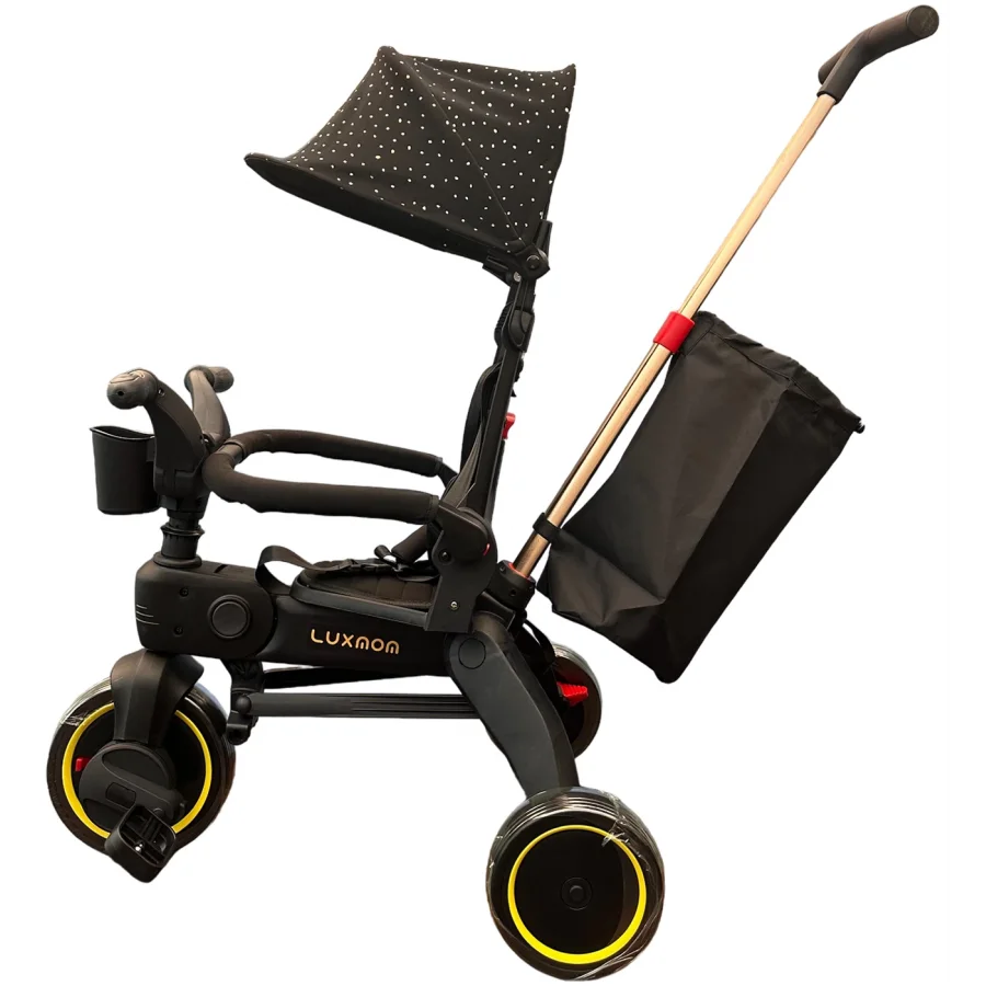 Taşınabilir 4ü 1 Arada Katlanabilir İtmeli Üç Tekerlekli Bisiklet - Gold Edition