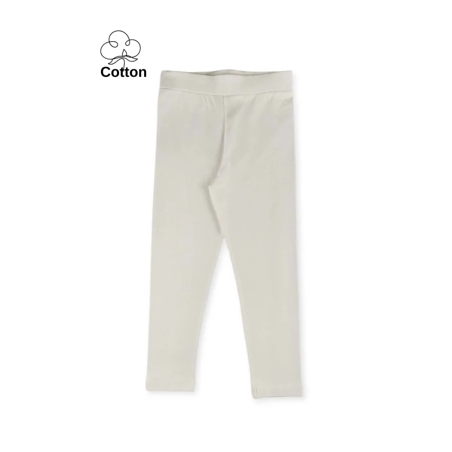 Twoo Kids Yazlık Rahat Kız Çocuk Likralı Uzun Tayt - Ekru