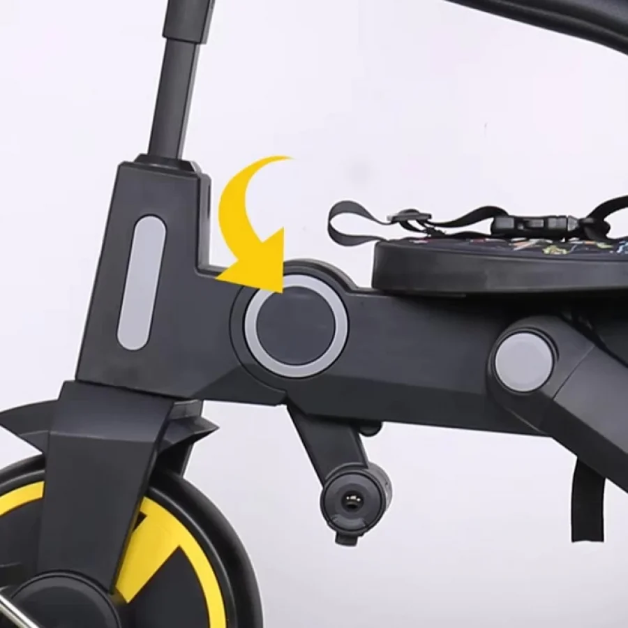 Üç Tekerlekli Katlanır Çift Yönlü Ebeveyn Kontrollü Çocuk Bisikleti