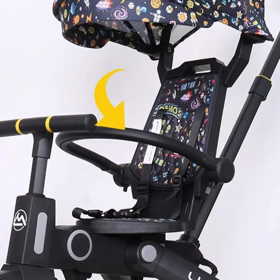 Üç Tekerlekli Katlanır Çift Yönlü Ebeveyn Kontrollü Çocuk Bisikleti