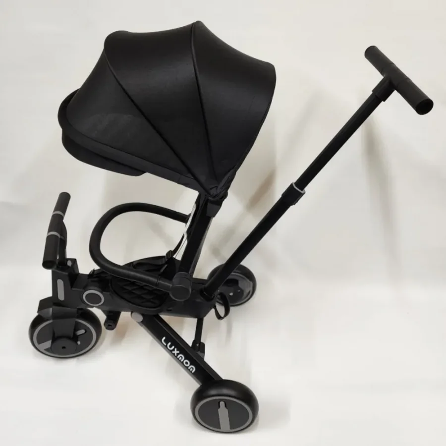 Üç Tekerlekli Katlanır Çift Yönlü Ebeveyn Kontrollü Çocuk Bisikleti - Siyah