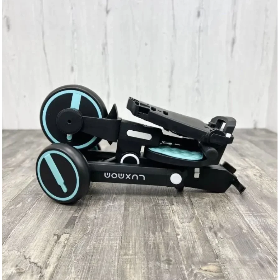 Üç Tekerlekli Katlanır Çift Yönlü Ebeveyn Kontrollü Çocuk Bisikleti - Turkuaz