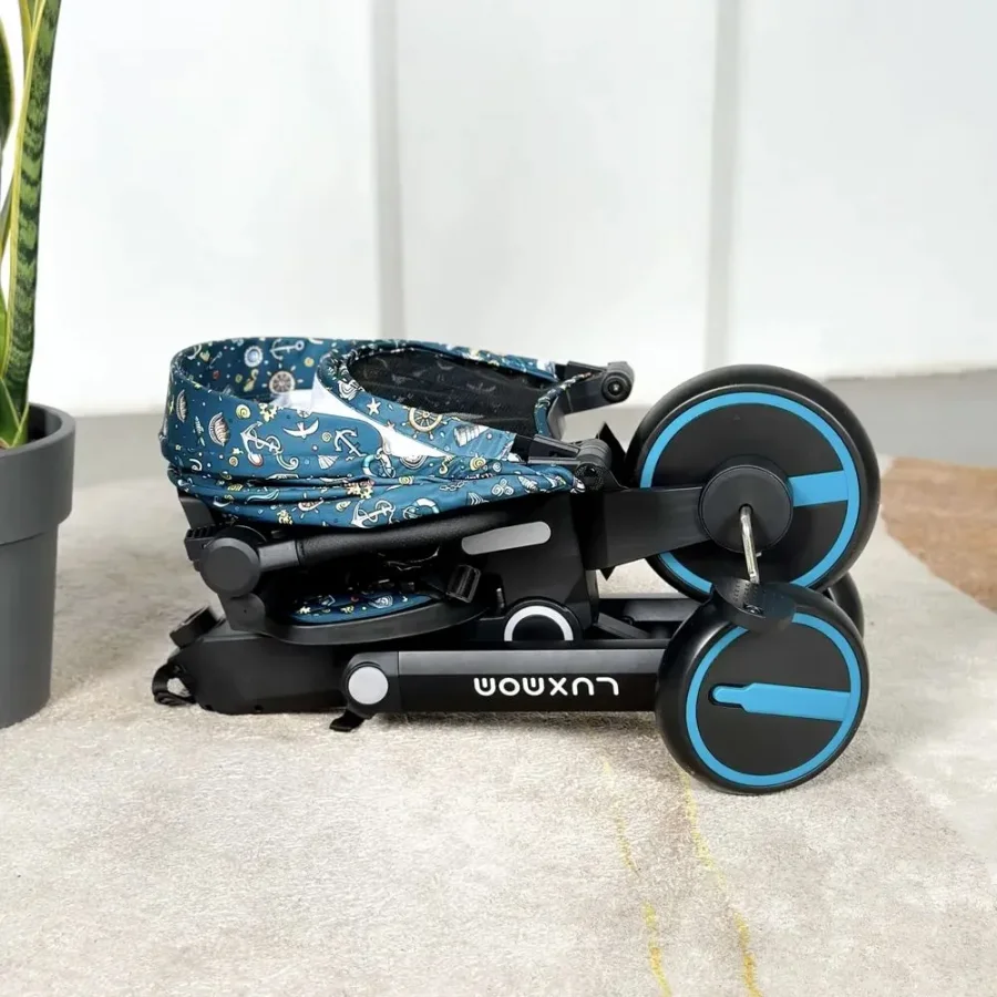 Üç Tekerlekli Katlanır Çift Yönlü Ebeveyn Kontrollü Çocuk Bisikleti -Yeşil