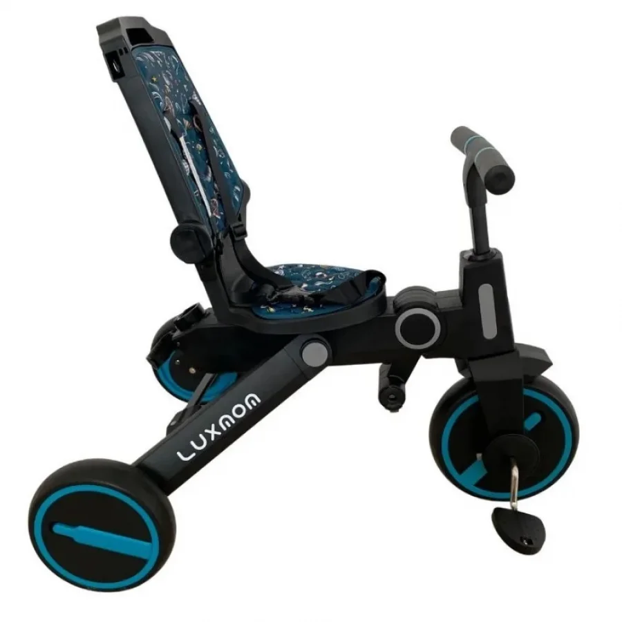 Üç Tekerlekli Katlanır Çift Yönlü Ebeveyn Kontrollü Çocuk Bisikleti -Yeşil