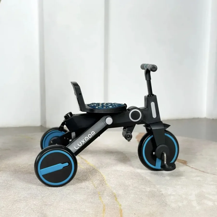 Üç Tekerlekli Katlanır Çift Yönlü Ebeveyn Kontrollü Çocuk Bisikleti -Yeşil