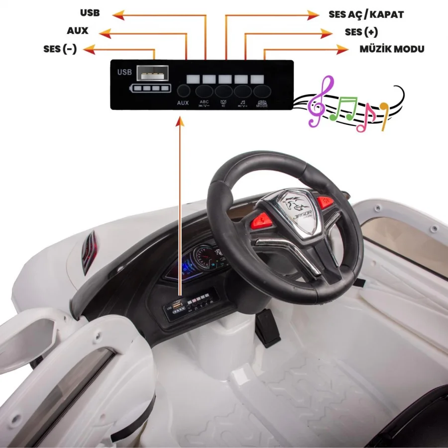 Uj Toys Jagor Uzaktan Kumandalı Akülü Araba 12V-Beyaz