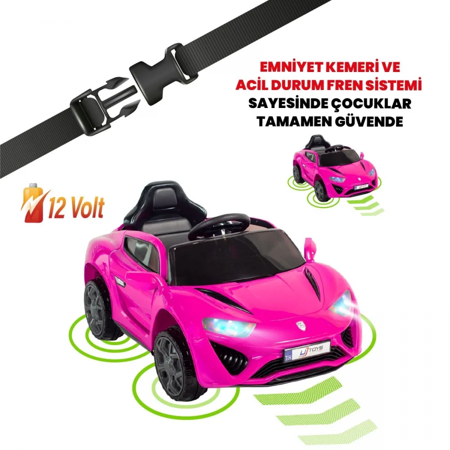 Uj Toys Jagor Uzaktan Kumandalı Akülü Araba 12V-Pembe