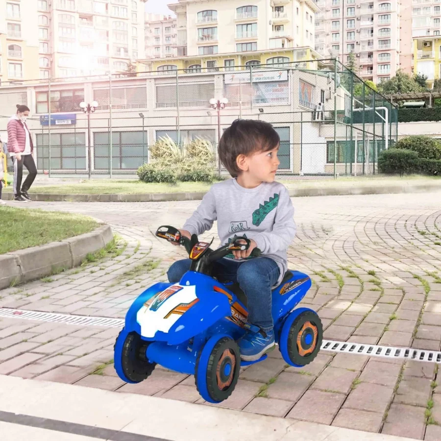 Uj Toys Müzikli ve Led Işıklı Akülü Atv 6V Ranger Mavi