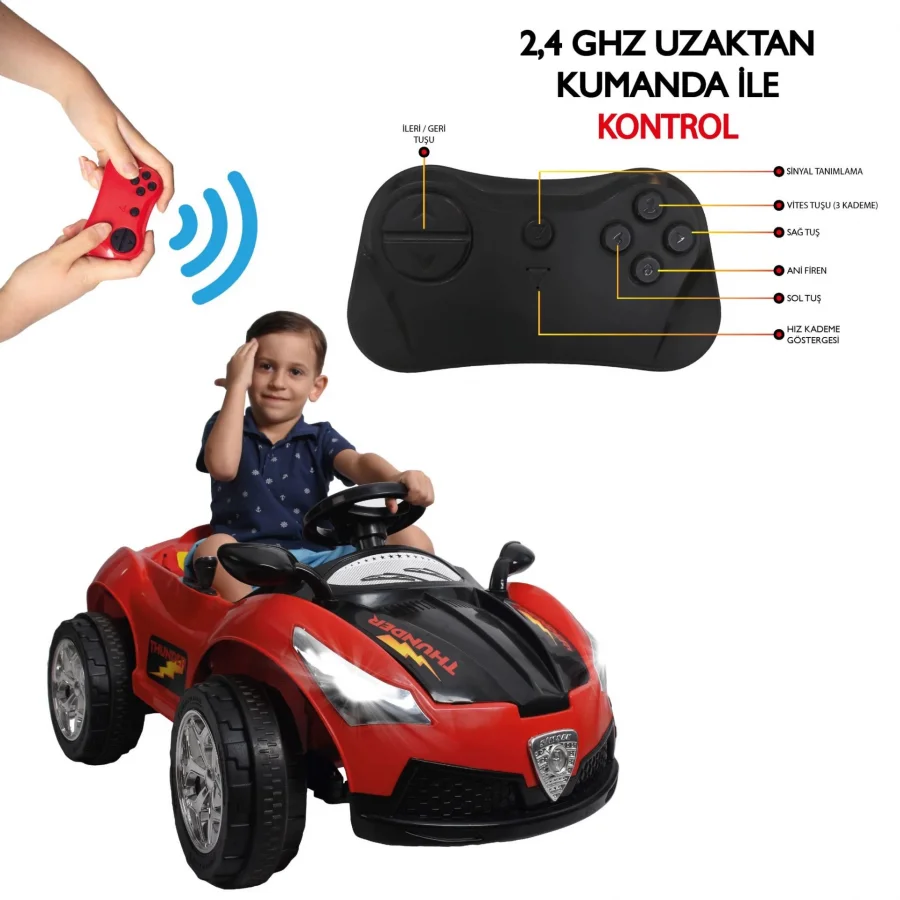 Uj Toys Thunder 12V Akülü Araba Kırmızı