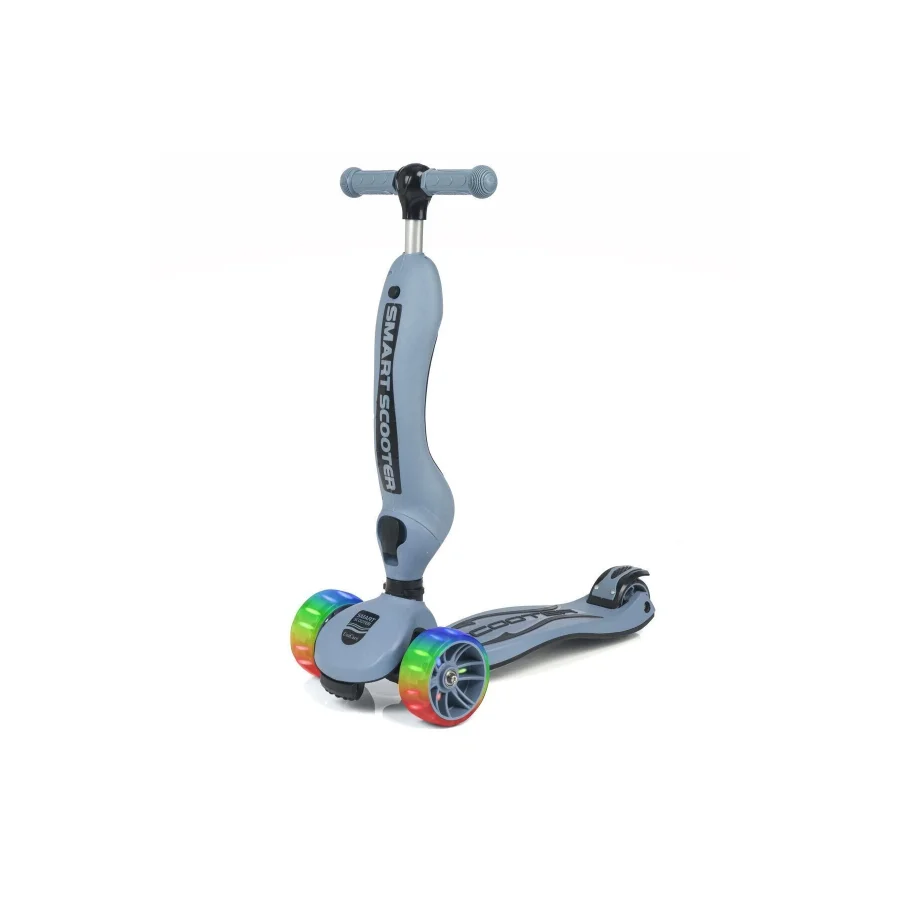 UniCare Smart Oturaklı Çocuk Scooter 3 Tekerlekli Led Işıklı Scooter Yükseklik Ayarlı - Mavi