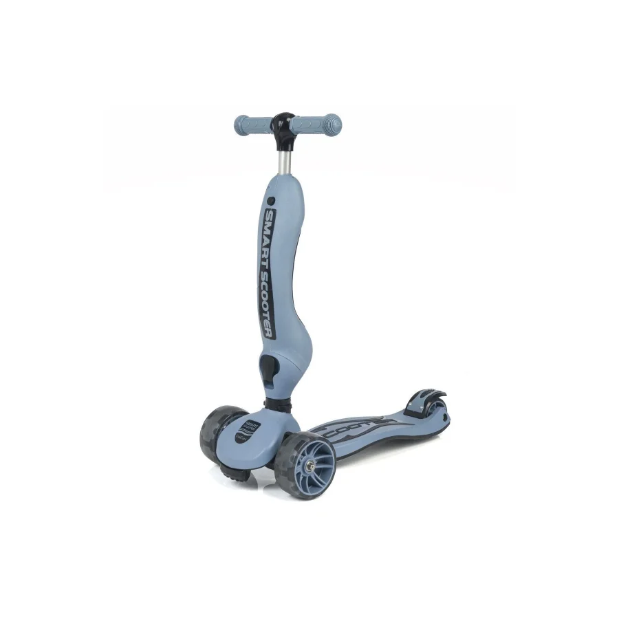 UniCare Smart Oturaklı Çocuk Scooter 3 Tekerlekli Led Işıklı Scooter Yükseklik Ayarlı - Mavi