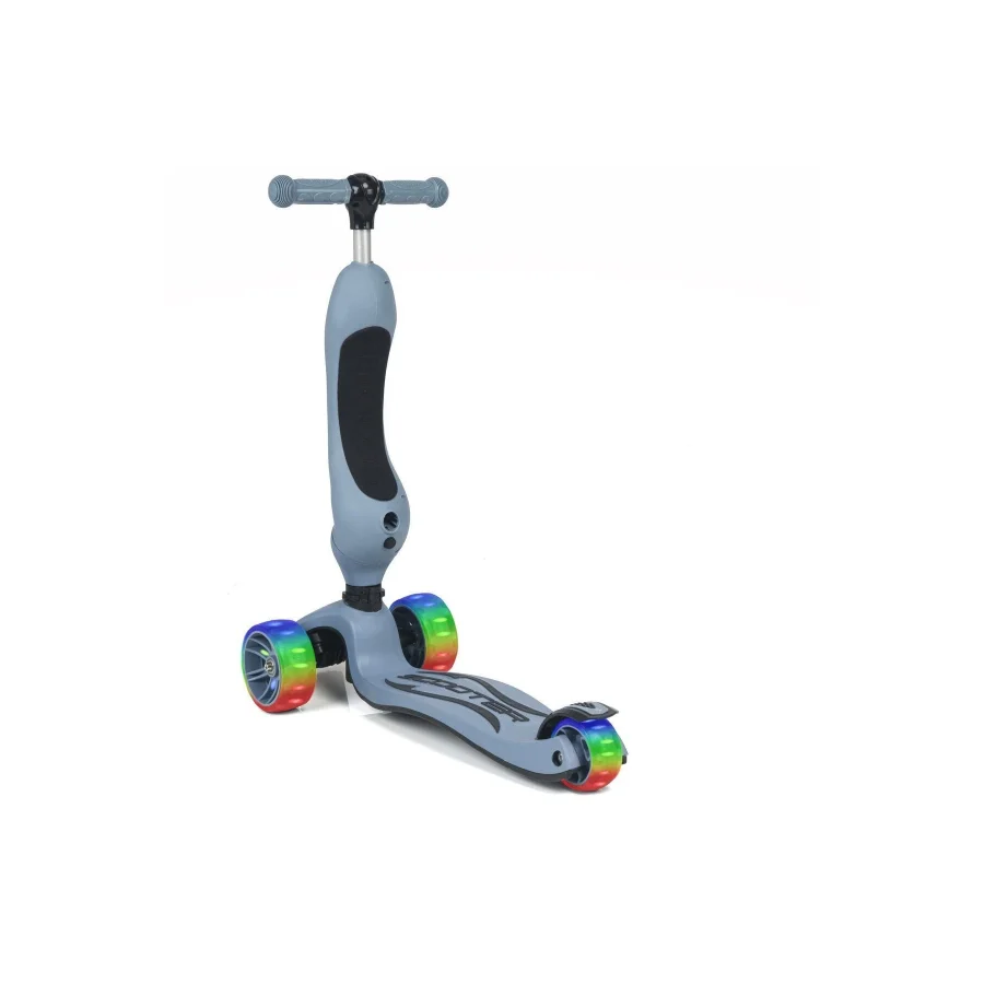 UniCare Smart Oturaklı Çocuk Scooter 3 Tekerlekli Led Işıklı Scooter Yükseklik Ayarlı - Mavi