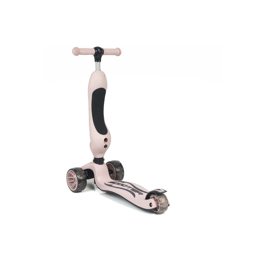 UniCare Smart Oturaklı Çocuk Scooter 3 Tekerlekli Led Işıklı Scooter Yükseklik Ayarlı - Somon