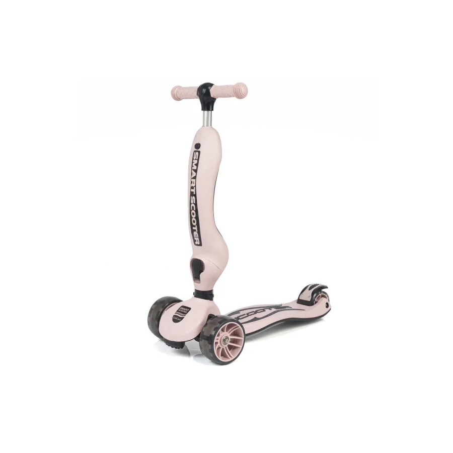 UniCare Smart Oturaklı Çocuk Scooter 3 Tekerlekli Led Işıklı Scooter Yükseklik Ayarlı - Somon