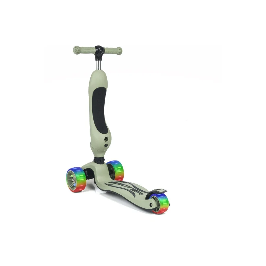 UniCare Smart Oturaklı Çocuk Scooter 3 Tekerlekli Led Işıklı Scooter Yükseklik Ayarlı - Yeşil