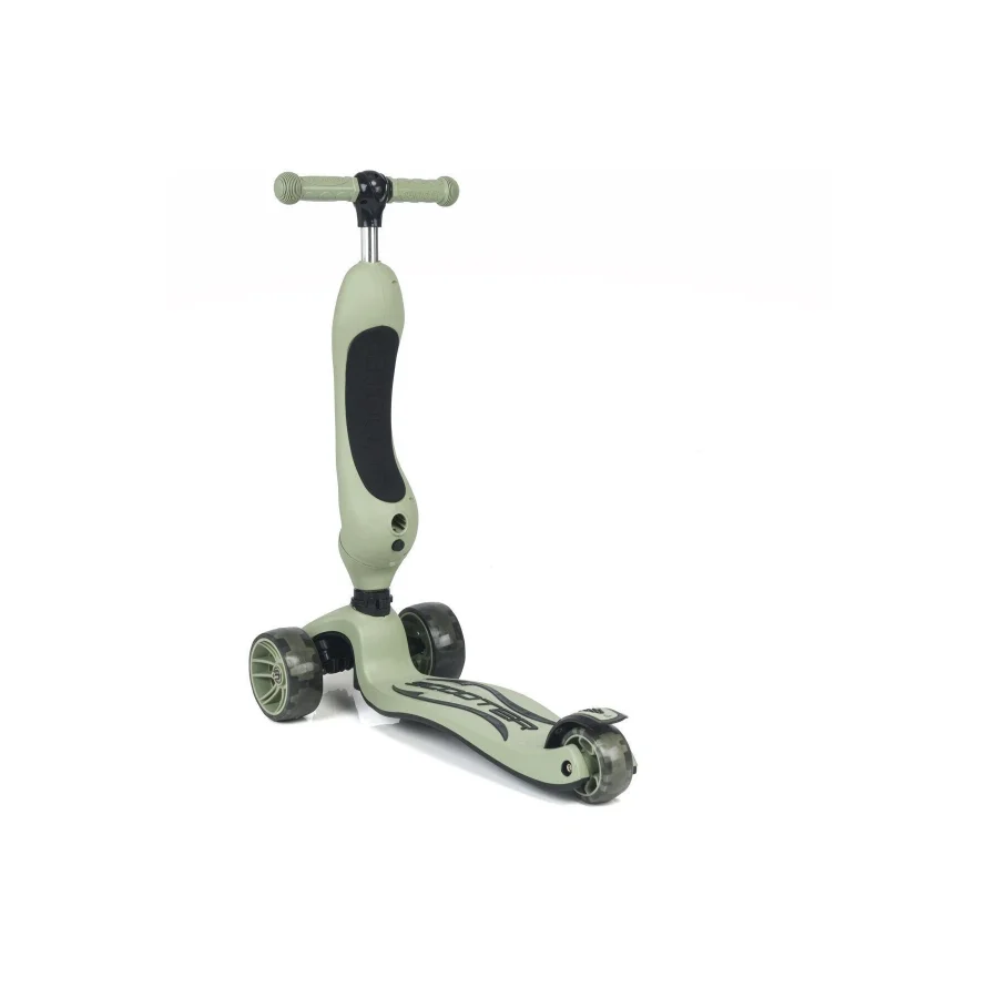 UniCare Smart Oturaklı Çocuk Scooter 3 Tekerlekli Led Işıklı Scooter Yükseklik Ayarlı - Yeşil