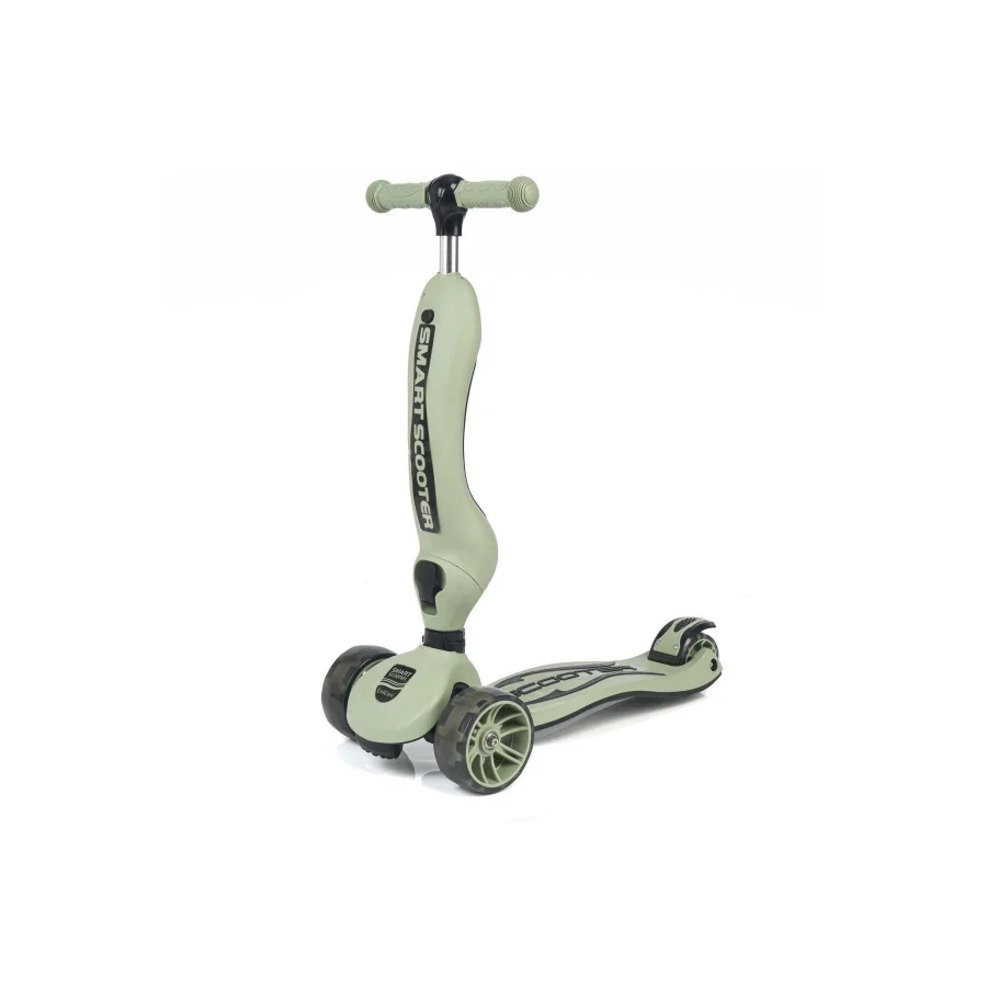 UniCare Smart Oturaklı Çocuk Scooter 3 Tekerlekli Led Işıklı Scooter Yükseklik Ayarlı - Yeşil