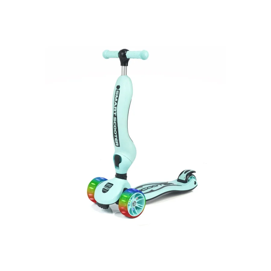 UniCare Smart Oturaklı Çocuk Scooter 3 Tekerlekli Led Işıklı Scooter Yükseklik Ayarlı - Su Yeşili