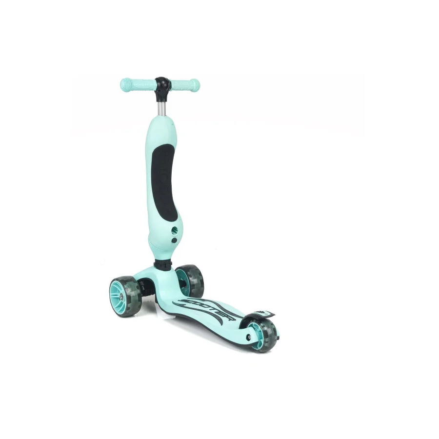 UniCare Smart Oturaklı Çocuk Scooter 3 Tekerlekli Led Işıklı Scooter Yükseklik Ayarlı - Su Yeşili