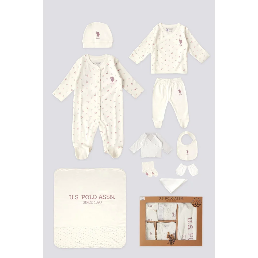U.S. Polo Assn. Kız Bebek Hastane Çıkışı 10lu Set