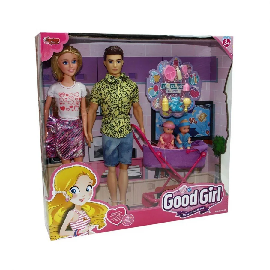 Vardem 29 cm İkizleri Olan Aile Bebek WG-115171