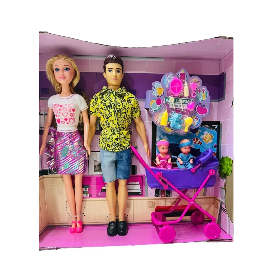 Vardem 29 cm İkizleri Olan Aile Bebek WG-115171